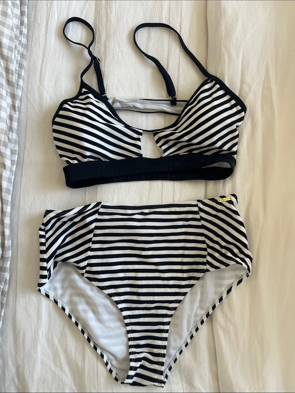 Pinkblush Black & White Striped Swim Set